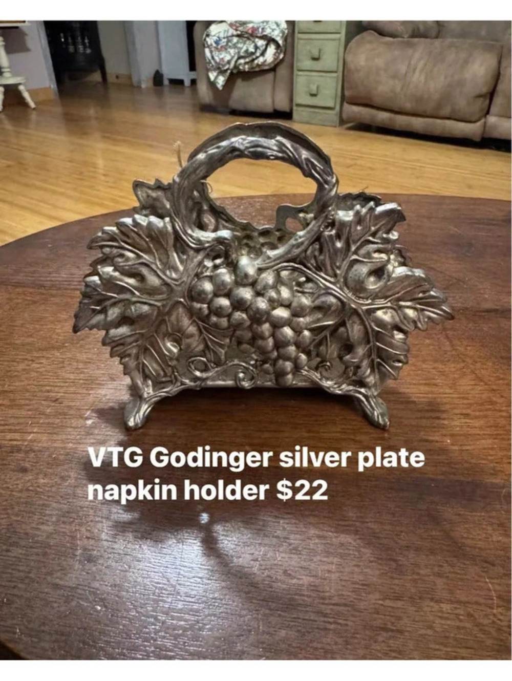 Vintage Godinger silver plated napkin holder